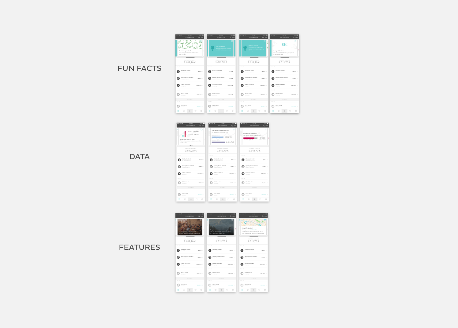 sketch screenshot with f and fun facts, data and feature cards